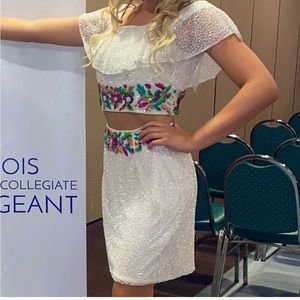 White dress with rhinestones